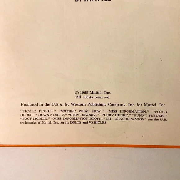 Vintage 1969 Upsy  Downsy Mother What Now And The Mixed Up Treasure Mattel Book - Picture 8 of 15